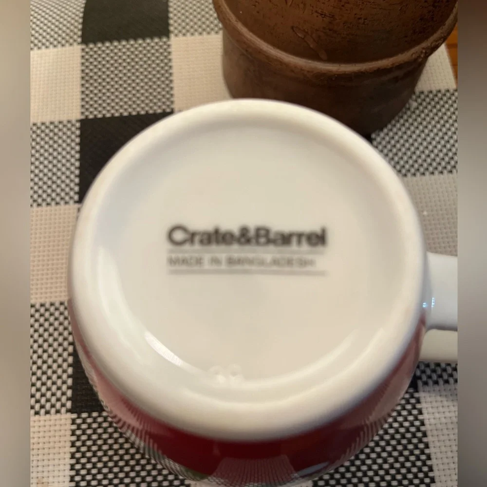 CRATE & BARREL REINDEER MUG CHRISTMAS COCOA COFFEE CUP WINTER MUG